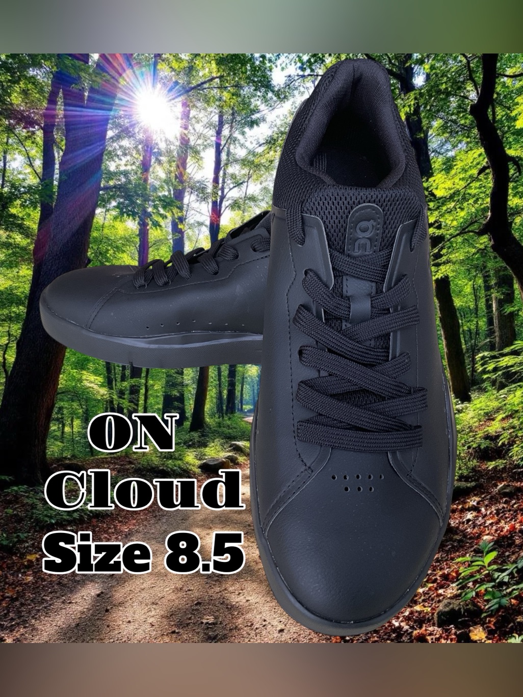 On Cloud Black Leather Shoes, New!